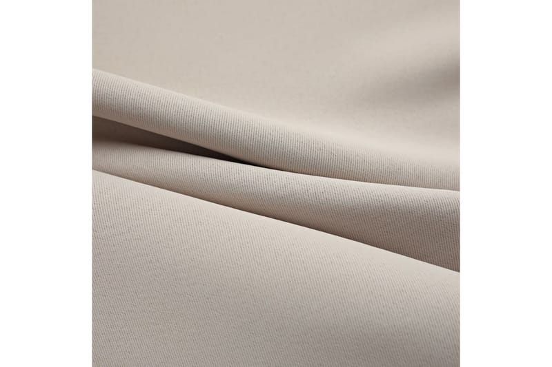 M�örkläggningsgardin med metallringar beige 290x245 cm - Beige - Textil & mattor - Gardiner - Mörkläggningsgardiner