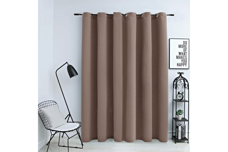 M�örkläggningsgardin med metallringar taupe 290x245 cm - Taupe - Textil & mattor - Gardiner - Mörkläggningsgardiner