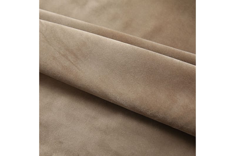 Mörkläggningsgardiner 2 st m. krokar sammet beige 140x175 cm - Beige - Textil & mattor - Gardiner - Mörkläggningsgardiner