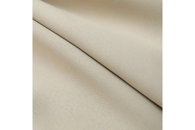 Mörkläggningsgardiner med krokar 2 st beige 140x225 cm - Beige - Textil & mattor - Gardiner - Mörkläggningsgardiner