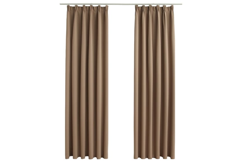 Mörkläggningsgardiner med krokar 2 st taupe 140x175 cm - Taupe - Textil & mattor - Gardiner - Mörkläggningsgardiner