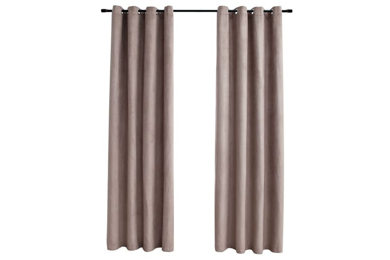 Mörkläggningsgardiner med metallringar 2 st taupe 140x175 cm - Mocka/Taupe - Textil & mattor - Gardiner - Mörkläggningsgardiner