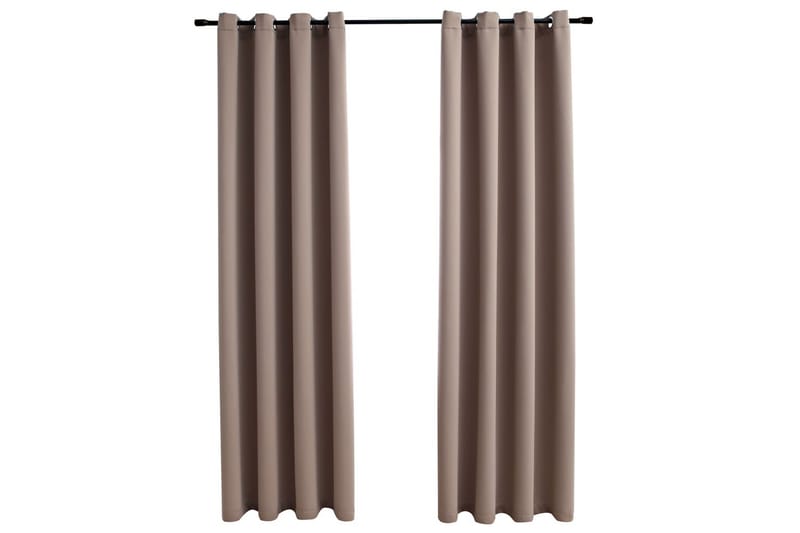 Mörkläggningsgardiner med metallringar 2 st taupe 140x175 cm - Taupe - Textil & mattor - Gardiner - Mörkläggningsgardiner