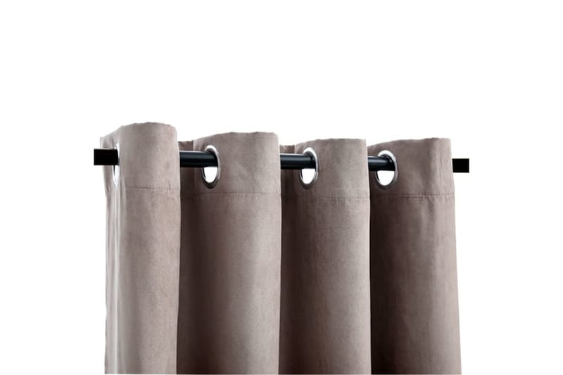 Mörkläggningsgardiner med metallringar 2 st taupe 140x225 cm - Mocka/Taupe - Textil & mattor - Gardiner - Mörkläggningsgardiner