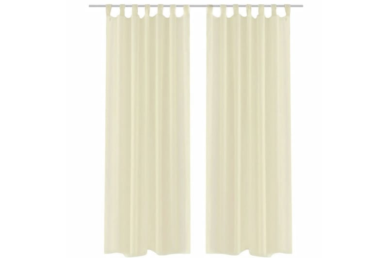 Genomskinlig gardin 140x245 cm 2-pack Creme - Beige Creme - Textil & mattor - Gardiner - Panelgardin