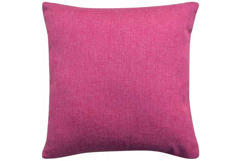 Kuddöverdrag 4 st linne-design 40x40 cm rosa - Rosa - Textil & mattor - Kudde & kuddfodral - Kuddfodral