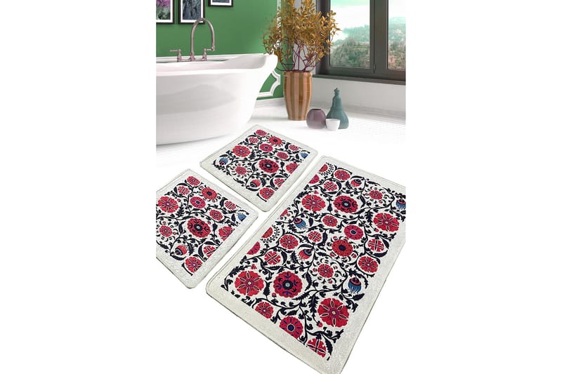 Badrumsmatta Ninu 60x100 cm Rektangulär - Flerfärgad - Badrumstextil - Stor matta - Badrumsmatta - Små mattor