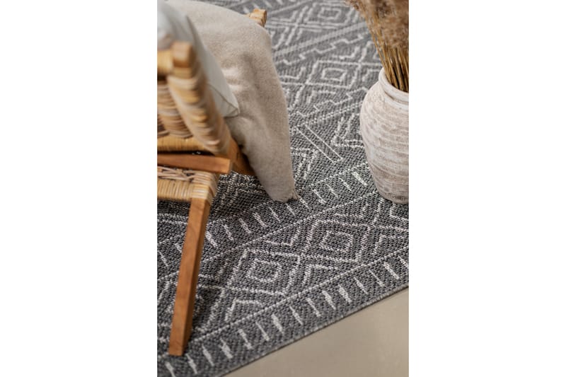 Aruba Aztec Flatvävd Matta 200x290 cm - Mörkgrå - Textil & mattor - Matta - Flatvävd matta