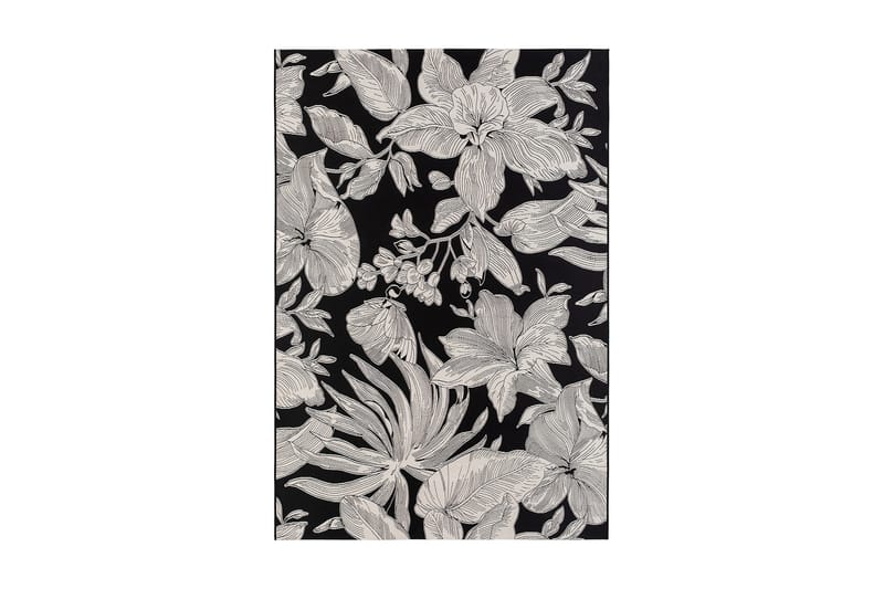 Domani Flower Flatvävd Matta 160x230 cm - Svart - Textil & mattor - Matta - Flatvävd matta