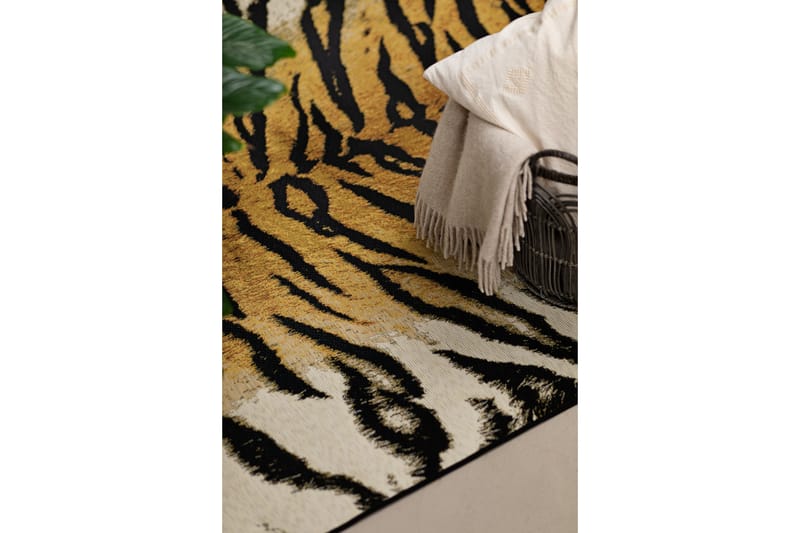 Domani Tiger Flatvävd Matta 200x290 cm - Guld - Textil & mattor - Matta - Flatvävd matta