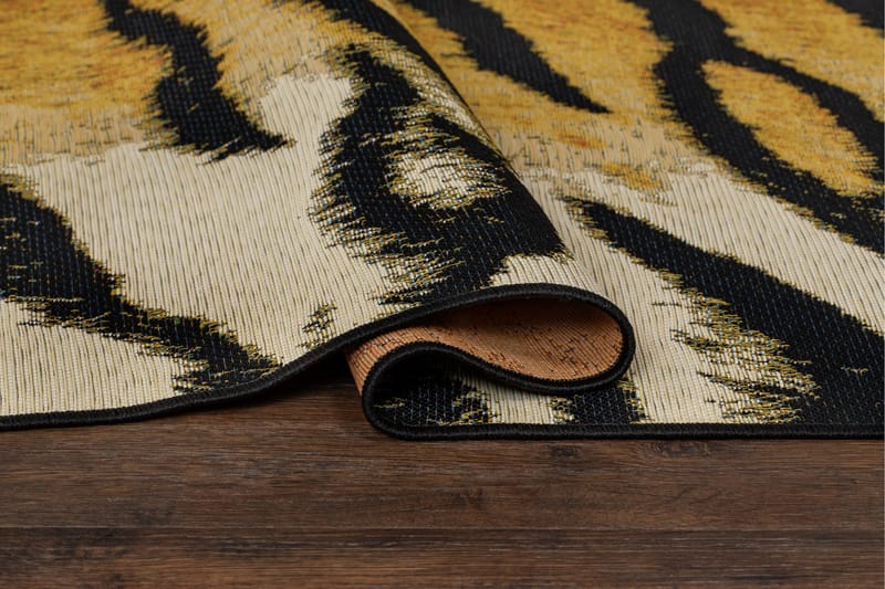 Flatvävd Matta Domani Tiger 200x290 cm - Guld - Flatvävd matta - Små mattor - Stor matta - Mönstrad matta