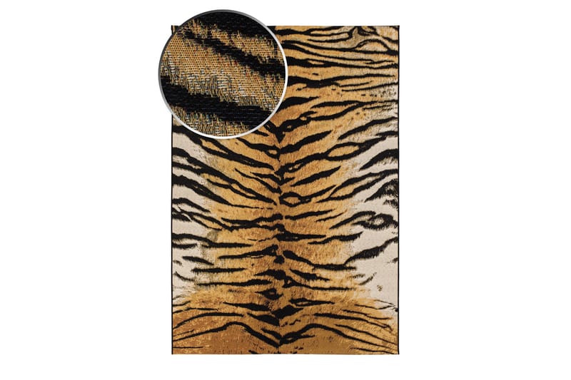 Flatvävd Matta Domani Tiger 200x290 cm - Guld - Flatvävd matta - Små mattor - Stor matta - Mönstrad matta