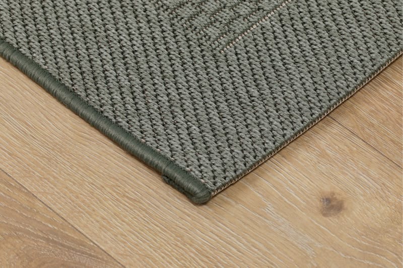 Flatvävd Matta Miami Fyrkantig 200x200 cm - Grön - Flatvävd matta - Små mattor - Stor matta - Mönstrad matta