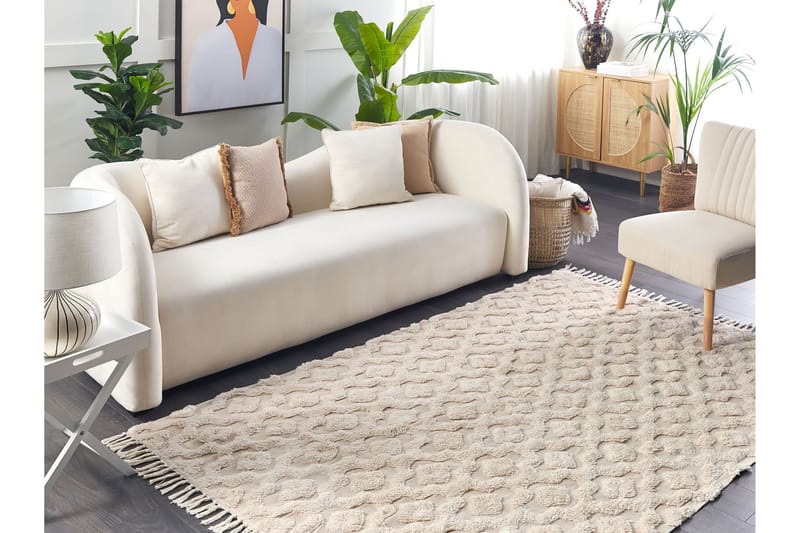 Bomullsmatta Aksaray 140x200 cm - Beige - Textil & mattor - Matta - Modern matta - Bomullsmatta