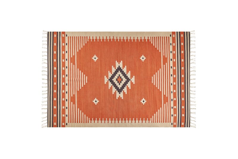 Bomullsmatta Gavar 200x300 cm - Orange - Små mattor - Bomullsmatta - Lekmatta & matta barnrum - Stor matta - Mönstrad matta