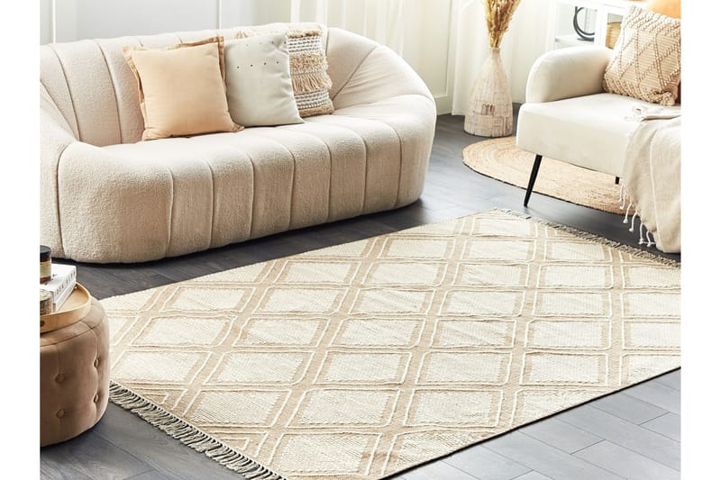 Bomullsmatta Kacem 140x200 cm - Beige - Textil & mattor - Matta - Modern matta - Bomullsmatta