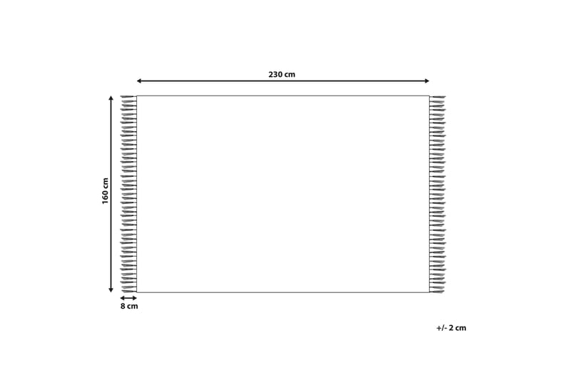 Bomullsmatta Khenifra 160x230 cm - Svart/Vit - Bomullsmatta