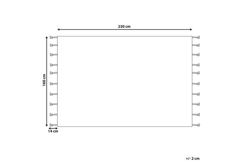 Bomullsmatta Khouribga 160x230 cm - Svart/Vit - Bomullsmatta