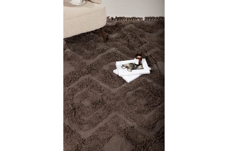 Bomullsmatta Hilma Rektangulär 200x300 cm - Brun - Små mattor - Bomullsmatta - Lekmatta & matta barnrum - Stor matta - Mönstrad matta