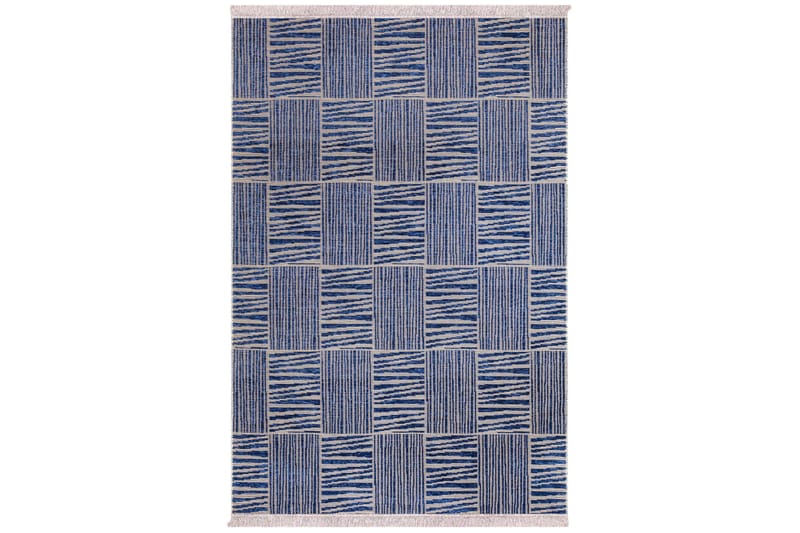 Wiltonmatta Nishino 120x180 cm Rektangulär - Marinblå - Wiltonmatta - Stor matta - Mönstrad matta - Friezematta - Små mattor