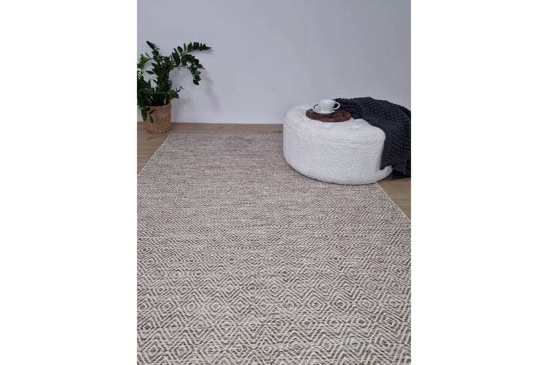 Gåsöga Ullmatta 140x200 cm Rektangulär - Beige - Textil & mattor - Matta - Modern matta - Ullmatta