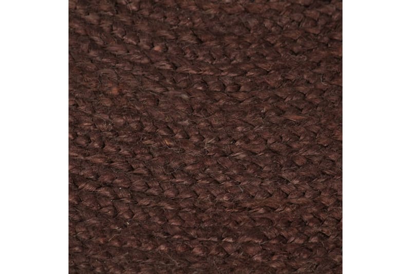 Handgjord jutematta rund 90 cm brun - Brun - Jutematta & hampamatta - Stor matta - Små mattor - Sisalmatta