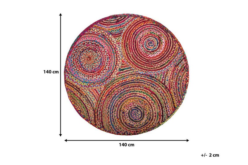 Matta Papelian 140 cm Läder - Flerfärgad - Textil & mattor - Matta - Modern matta - Jutematta & hampamatta