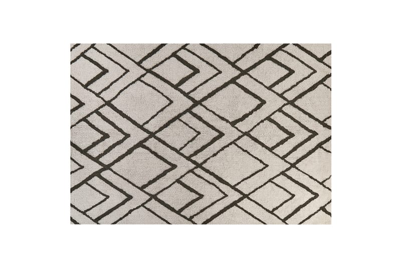 Ryamatta Yesilkoy 160x230 cm - Svart/Vit - Små mattor - Mönstrad matta - Ryamatta - Stor matta