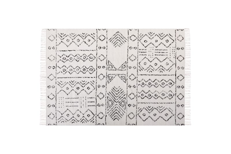 Ullmatta Alkent 160x230 cm - Svart/Vit - Små mattor - Stor matta - Mönstrad matta - Ullmatta