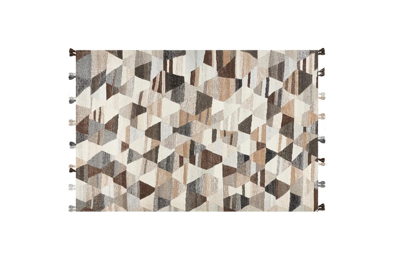 Ullmatta Argavand 200x300 cm - Beige - Små mattor - Stor matta - Mönstrad matta - Ullmatta