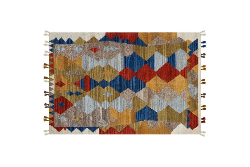 Ullmatta Arzakan 200x300 cm - Röd - Små mattor - Stor matta - Mönstrad matta - Ullmatta