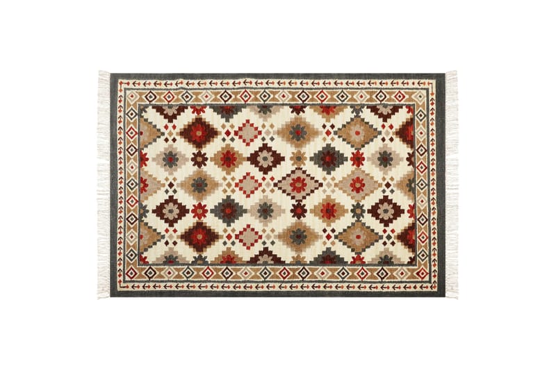 Ullmatta Ghukasavan 200x300 cm - Beige - Små mattor - Stor matta - Mönstrad matta - Ullmatta