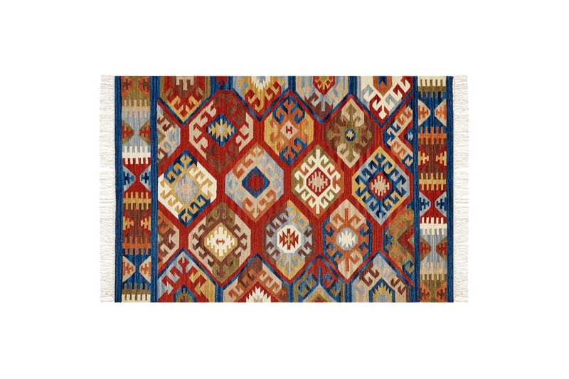 Ullmatta Jrvesh 200x300 cm - Röd - Små mattor - Stor matta - Mönstrad matta - Ullmatta