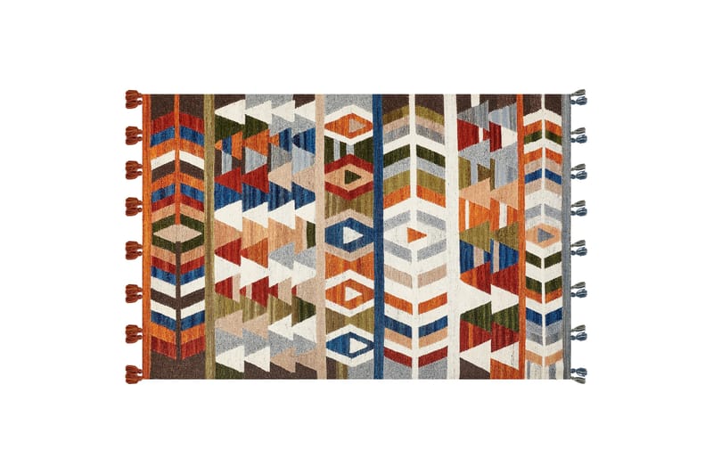 Ullmatta Kaghsi 200x300 cm - Röd - Små mattor - Stor matta - Mönstrad matta - Ullmatta