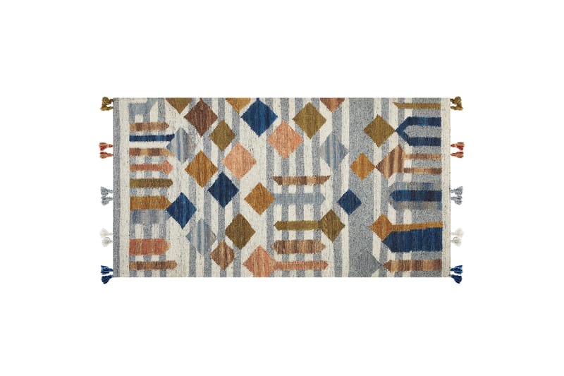 Ullmatta Kasakh 80x150 cm - Blå - Textil & mattor - Matta - Modern matta - Ullmatta