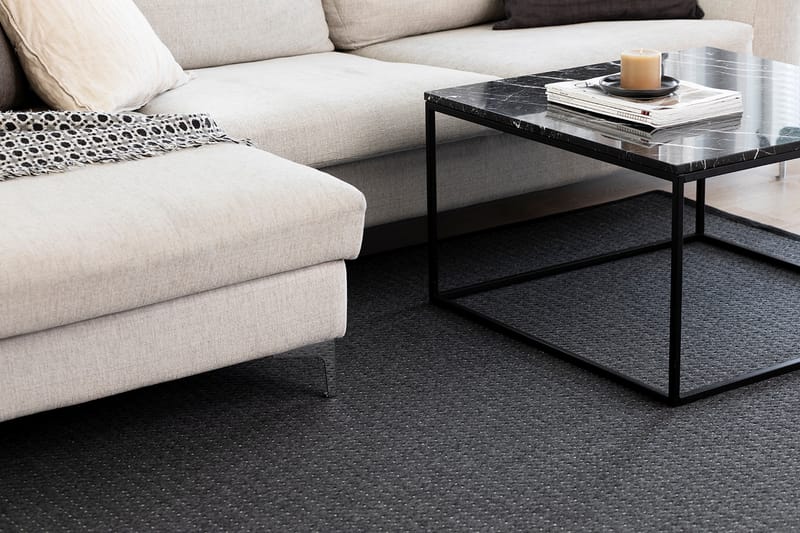 Matta Valkea Rund 133 cm Svart/Grå - Vm Carpet - Textil & mattor - Matta - Modern matta - Ullmatta