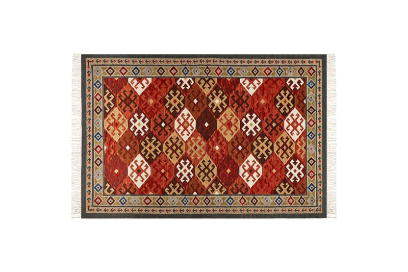 Ullmatta Urtsadzor 200x300 cm - Röd - Små mattor - Stor matta - Mönstrad matta - Ullmatta