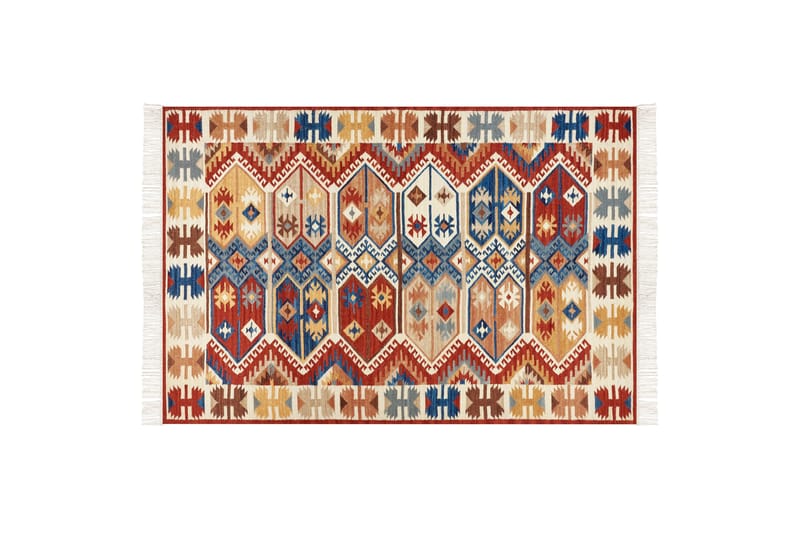 Ullmatta Vanashen 200x300 cm - Röd - Små mattor - Stor matta - Mönstrad matta - Ullmatta