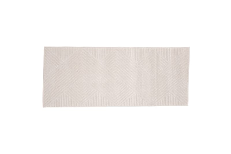 Wiltonmatta Hisayo 80x200 cm Rektangulär - Vit - Wiltonmatta - Stor matta - Mönstrad matta - Friezematta - Små mattor