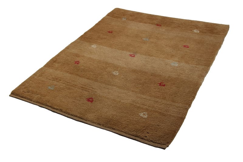 Handknuten Gabbeh Shiraz Ull Beige 106x137cm - Beige - Orientalisk matta - Persisk matta