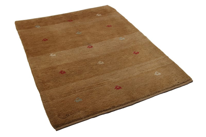 Handknuten Gabbeh Shiraz Ull Beige 106x137cm - Beige - Orientalisk matta - Persisk matta