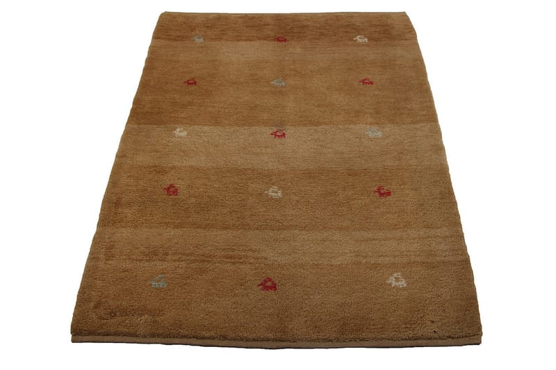 Handknuten Gabbeh Shiraz Ull Beige 106x137cm - Beige - Orientalisk matta - Persisk matta