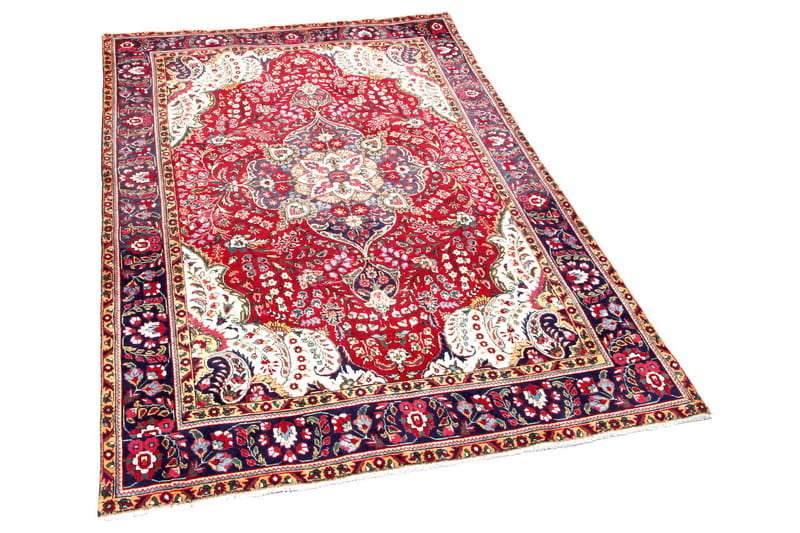 Handknuten Persisk Patinamatta 190x304 cm - Röd/Mörkblå - Textil & mattor - Matta - Orientalisk matta - Persisk matta