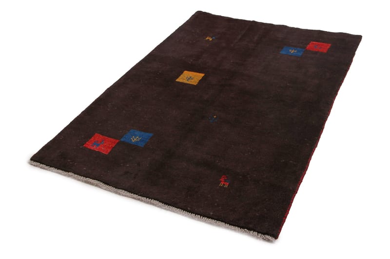 Handknuten Persisk Ullmatta 115x185 cm Gabbeh Shiraz - Mörkbrun - Persisk matta - Orientalisk matta
