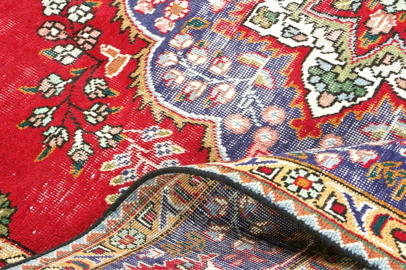 Handknuten Persisk Patchworkmatta 193x294 cm Kelim - Röd/Mörkblå - Persisk matta - Orientalisk matta