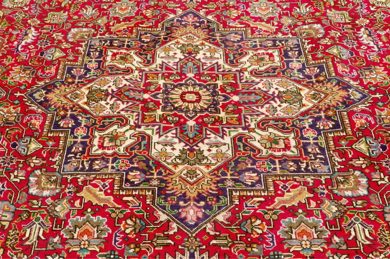 Handknuten Persisk Patinamatta 245x351 cm - Röd/Mörkblå - Textil & mattor - Matta - Orientalisk matta - Persisk matta