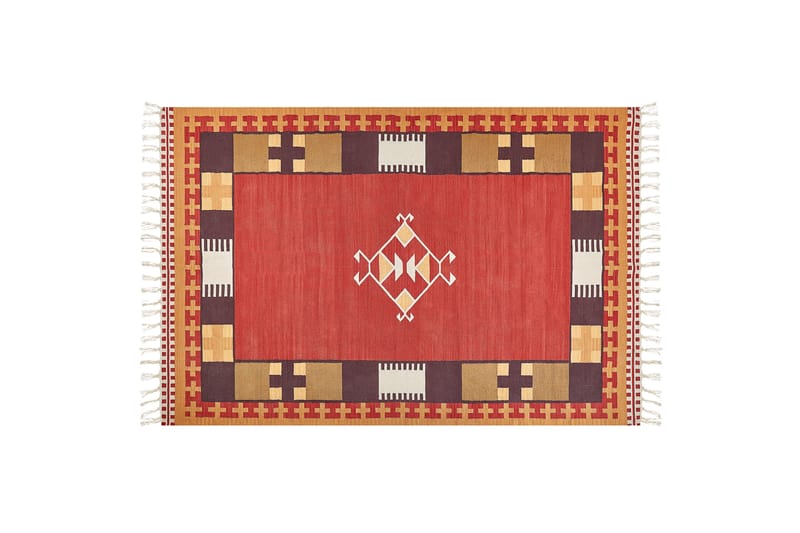 Kelimmatta Parakar 200x300 cm - Röd - Små mattor - Kelimmatta - Mönstrad matta - Stor matta