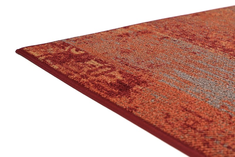 Matta Rustiikki Rund 160 cm Röd-orange - Vm Carpet - Små mattor - Stor matta - Mönstrad matta - Gångmatta