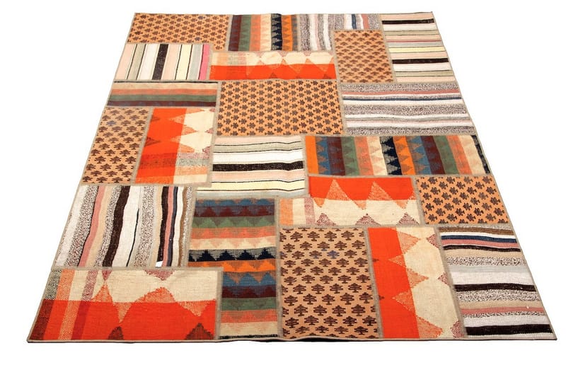 Handknuten Persisk Patchwork Ullmatta 149x203 cm Garn - Flerfärgad - Textil & mattor - Matta - Orientalisk matta - Patchwork matta