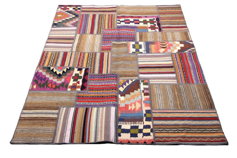 Handknuten Persisk Patchwork Ullmatta 146x203 cm Garn - Flerfärgad - Textil & mattor - Matta - Orientalisk matta - Patchwork matta